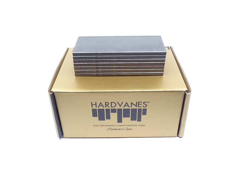 Paletas de grafito Hardvanes para BECKER VT 4.40 sobre su caja