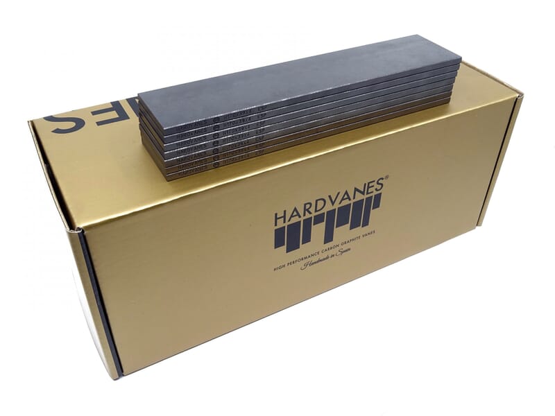 Paletas de grafito Hardvanes para BECKER DVT 3.60 sobre su caja