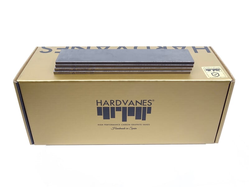Paletas de grafito Hardvanes para BECKER KVT 3.60 sobre su caja