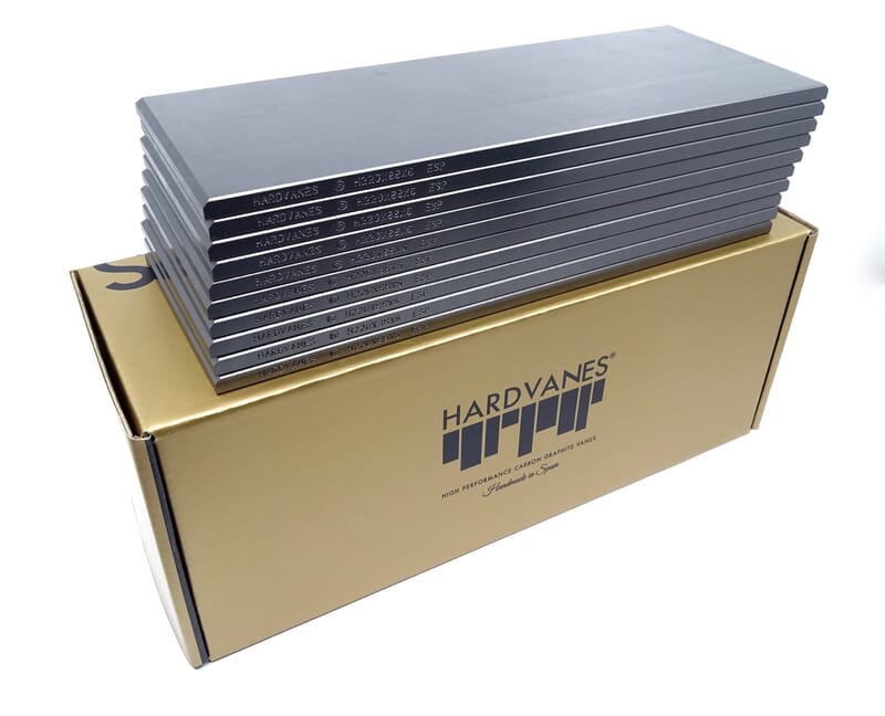 Paletas de grafito Hardvanes para BECKER VTLF 400 sobre su caja