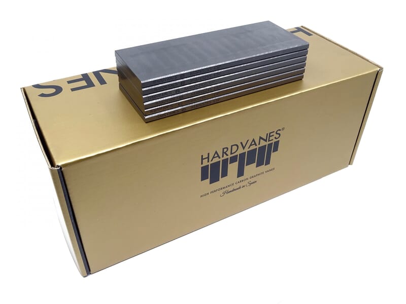 Paletas de grafito Hardvanes para RIETSCHLE KTA 80/3 sobre su caja