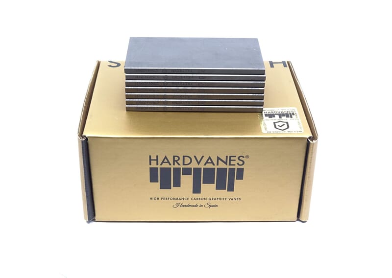 Paletas de grafito Hardvanes para RIETSCHLE TR 40 V sobre su caja