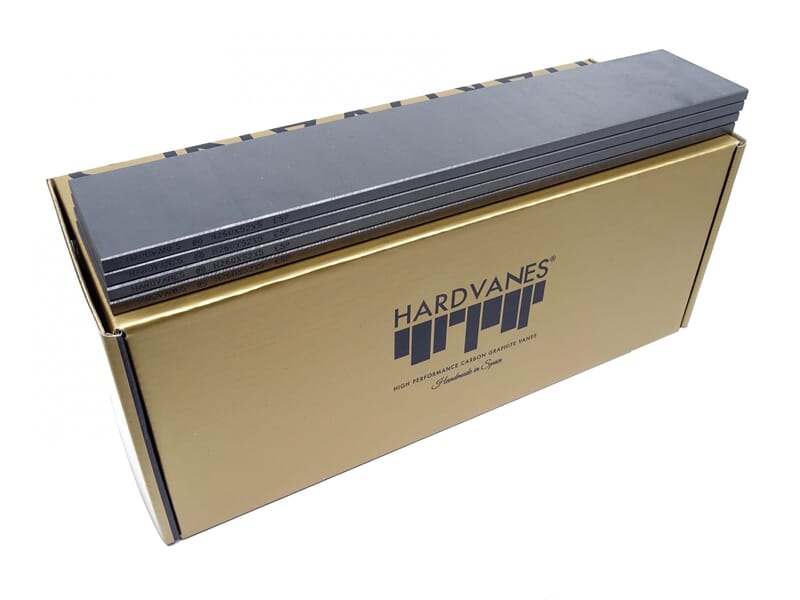 Paletas de grafito Hardvanes para RIETSCHLE VTA 140 sobre su caja