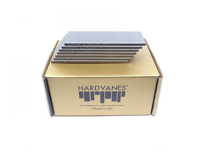 Paletas de grafito Hardvanes para BUSCH SD 1025 B y SV 1025 B sobre su caja