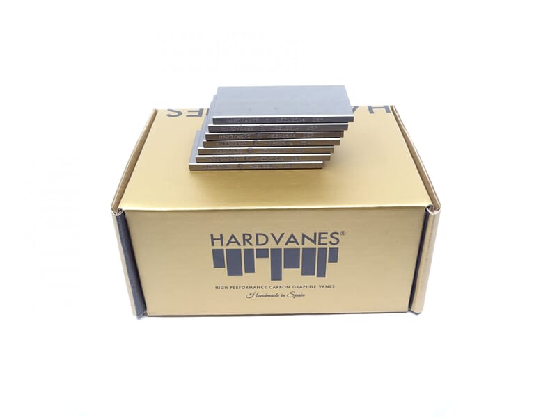 Paletas de grafito Hardvanes para BUSCH, referencia 0722000489, sobre su caja
