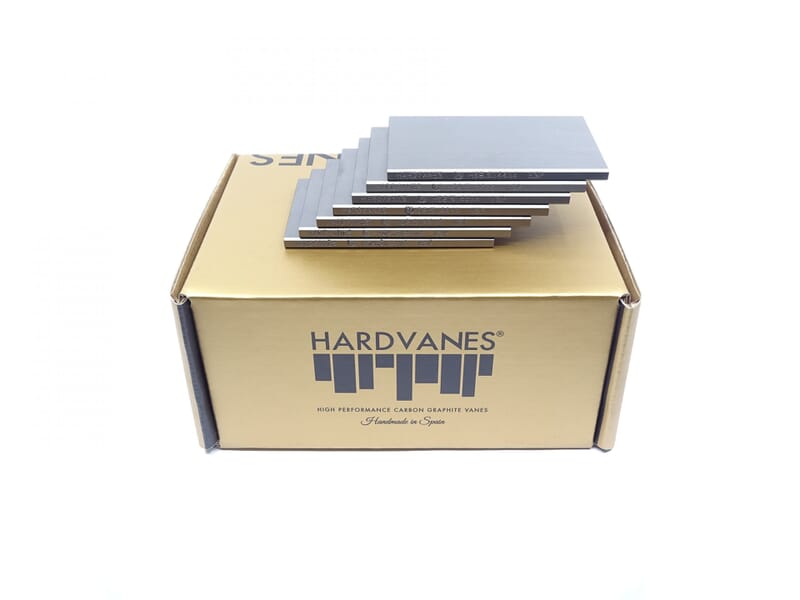 Paletas de grafito Hardvanes para BUSCH SD 1025 C y SV 1025 C sobre su caja