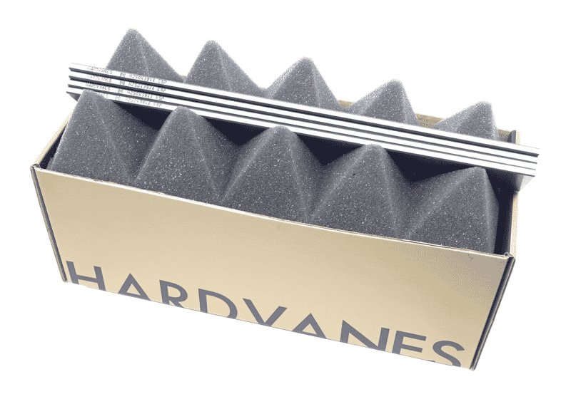 Paletas de grafito Hardvanes para BECKER KDT 3.100 y KVT 3.100 con espuma protectora en su caja