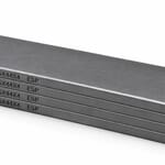 HARDVANES® H135444/4 — Kit de 4 paletas 135 × 44 × 4 mm con bisel fino y grabado a la izquierda del canto
