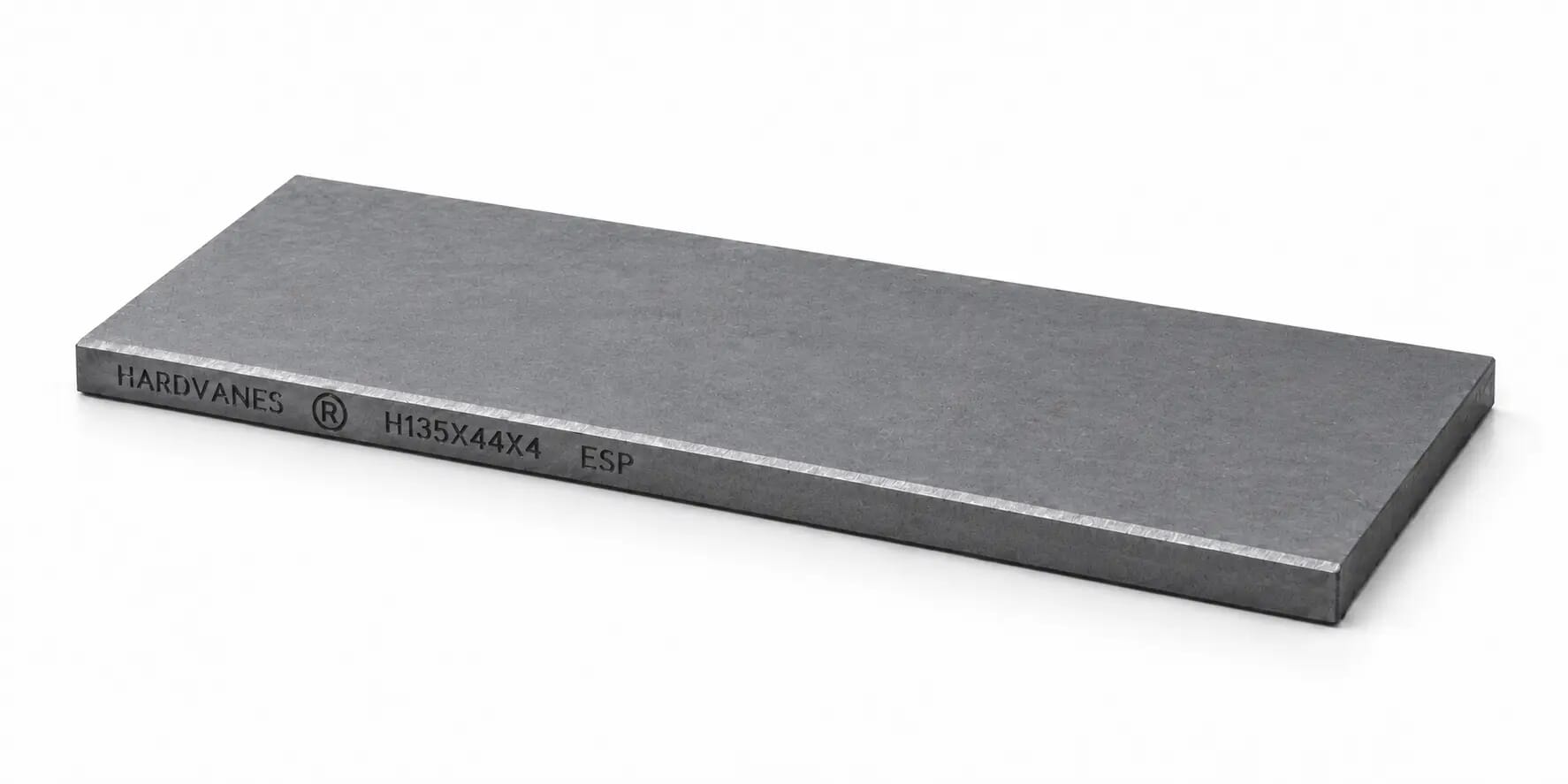 HARDVANES® — Paleta individual 135 × 44 × 4 mm con bisel fino y grabado a la izquierda del canto