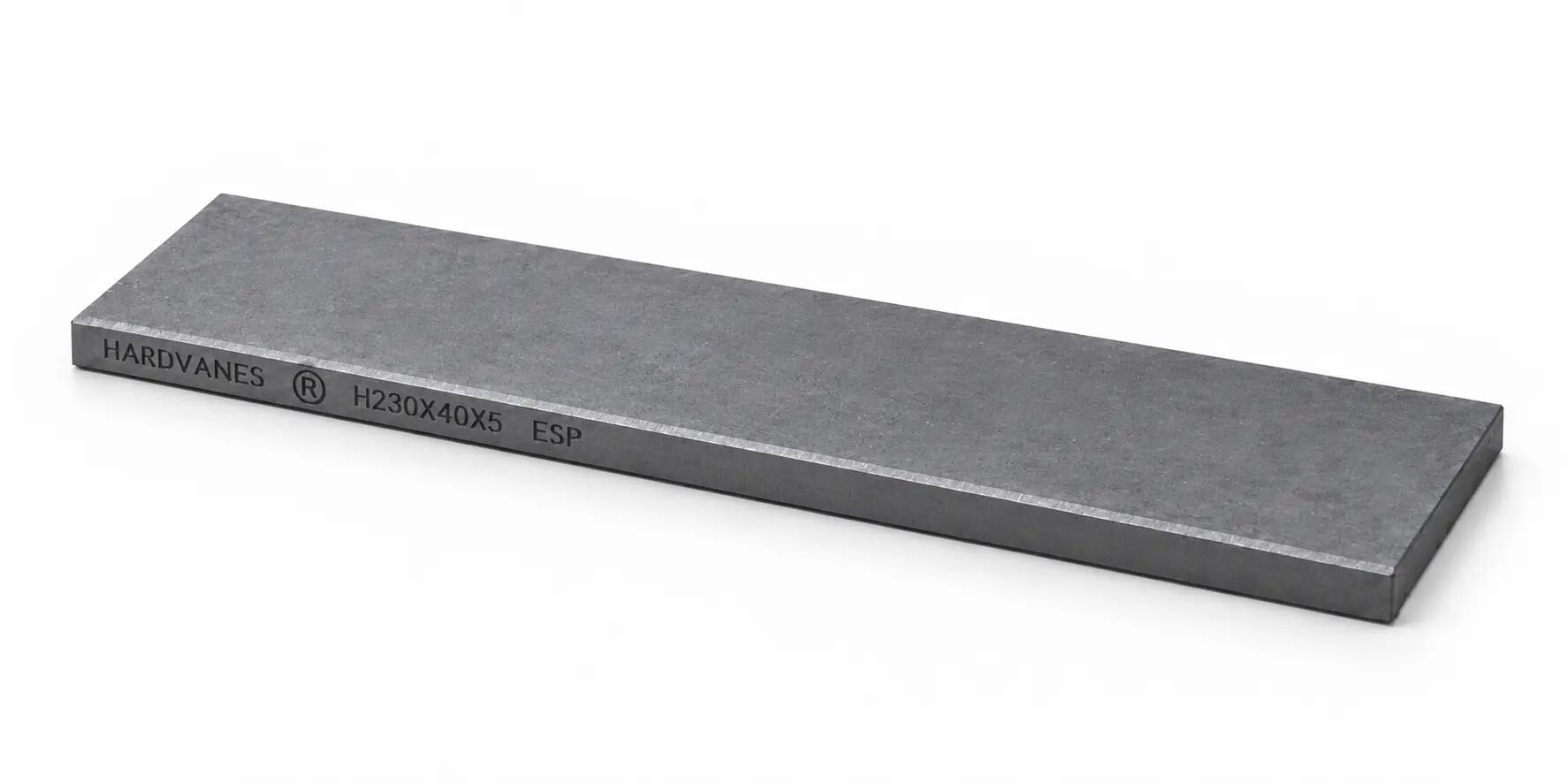 HARDVANES® — Paleta individual 230 × 40 × 5 mm con bisel fino y grabado a la izquierda del canto
