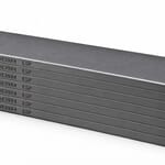 Kit de 7 paletas HARDVANES® de 250 × 39 × 4 mm, carbono-grafito con bisel, grabado a la izquierda y fondo blanco