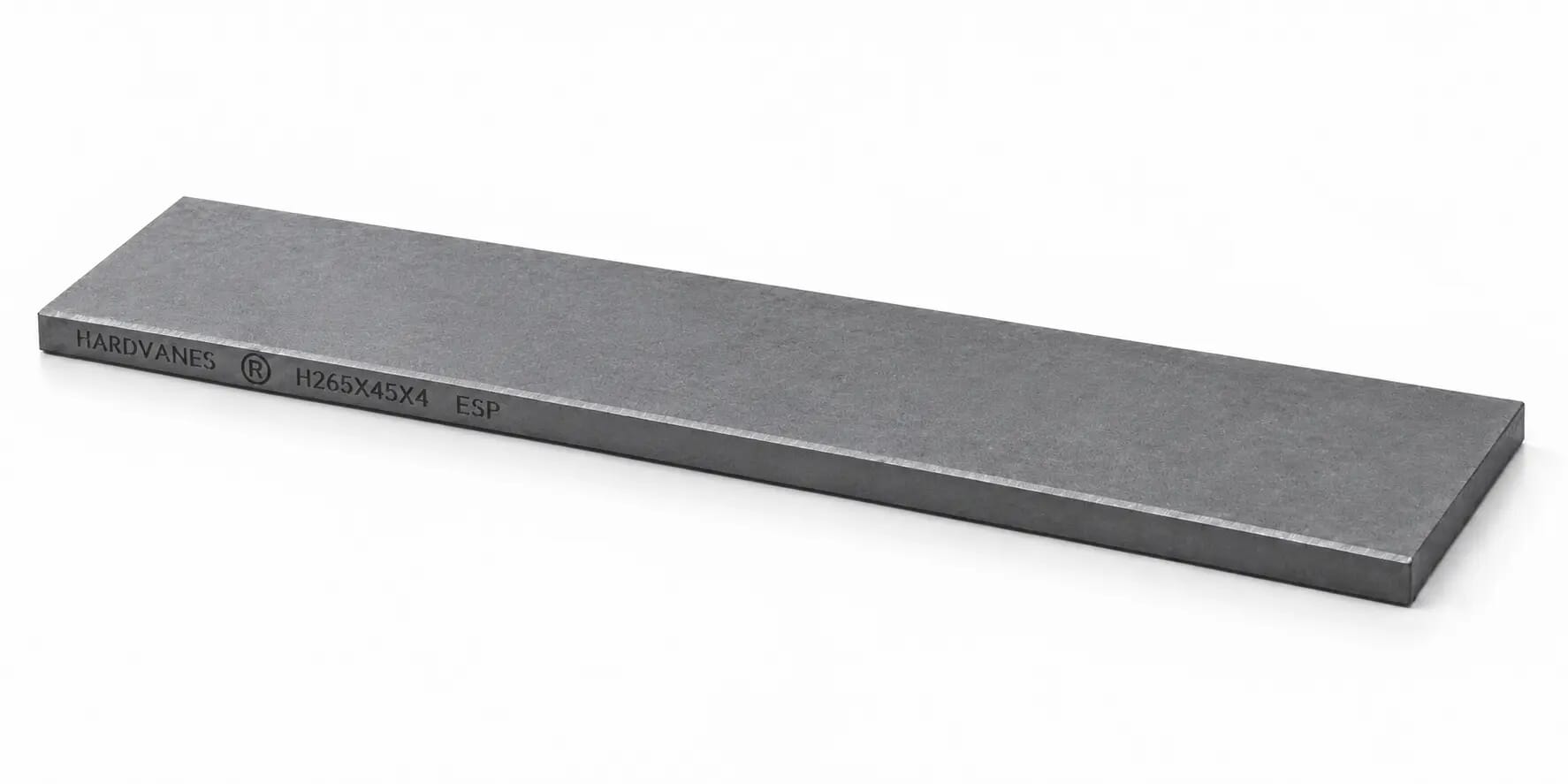 HARDVANES® — Paleta individual 265 × 45 × 4 mm con bisel fino y grabado a la izquierda del canto