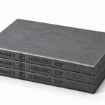 HARDVANES® H28223/3 — Kit de 3 paletas 28 × 22 × 3 mm con bisel fino y grabado a la izquierda del canto