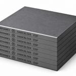 Kit de 7 paletas HARDVANES® de 40 × 36.5 × 4 mm, carbono-grafito con bisel, grabado a la izquierda y fondo blanco