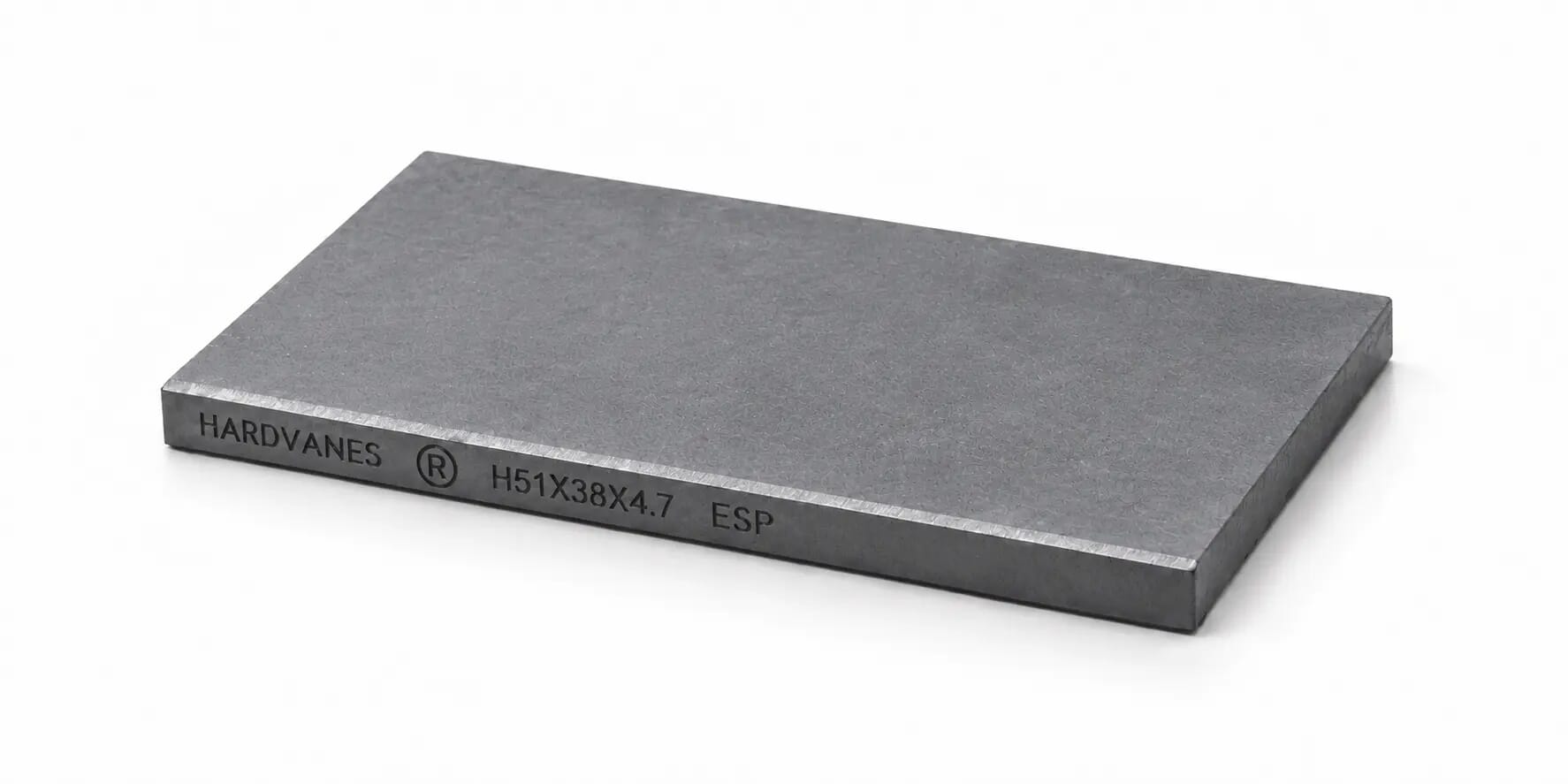 HARDVANES® — Paleta individual 51 × 38 × 4.7 mm con bisel fino y grabado a la izquierda del canto