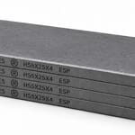 Kit HARDVANES® de 4 paletas idénticas de 55 × 25 × 4 mm, apiladas y alineadas sobre fondo blanco.