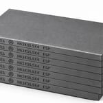 Kit HARDVANES® de 7 paletas idénticas de 63 × 35.5 × 4 mm, apiladas y alineadas sobre fondo blanco.