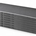 Kit de 7 paletas HARDVANES® de 63 × 35 × 4 mm, carbono-grafito con bisel, grabado a la izquierda y fondo blanco