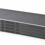 Kit de 4 paletas HARDVANES® de 66 × 34 × 4 mm, carbono-grafito con bisel, grabado a la izquierda y fondo blanco