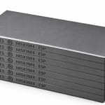 Kit de 7 paletas HARDVANES® de 85 × 39 × 4 mm, carbono-grafito con bisel, grabado a la izquierda y fondo blanco
