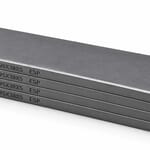 HARDVANES® H95385/4 — Kit de 4 paletas 95 × 38 × 5 mm con bisel fino y grabado a la izquierda del canto