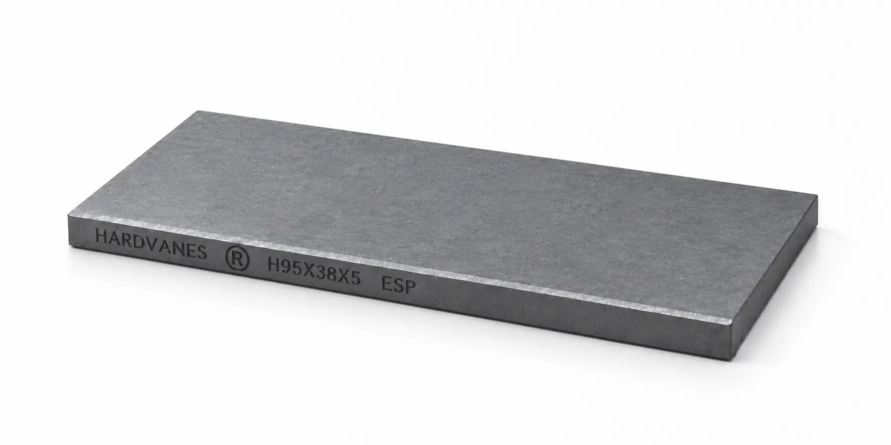 HARDVANES® — Paleta individual 95 × 38 × 5 mm HARDVANES® — Paleta individual 95 × 38 × 5 mm con bisel fino y grabado a la izquierda del canto
