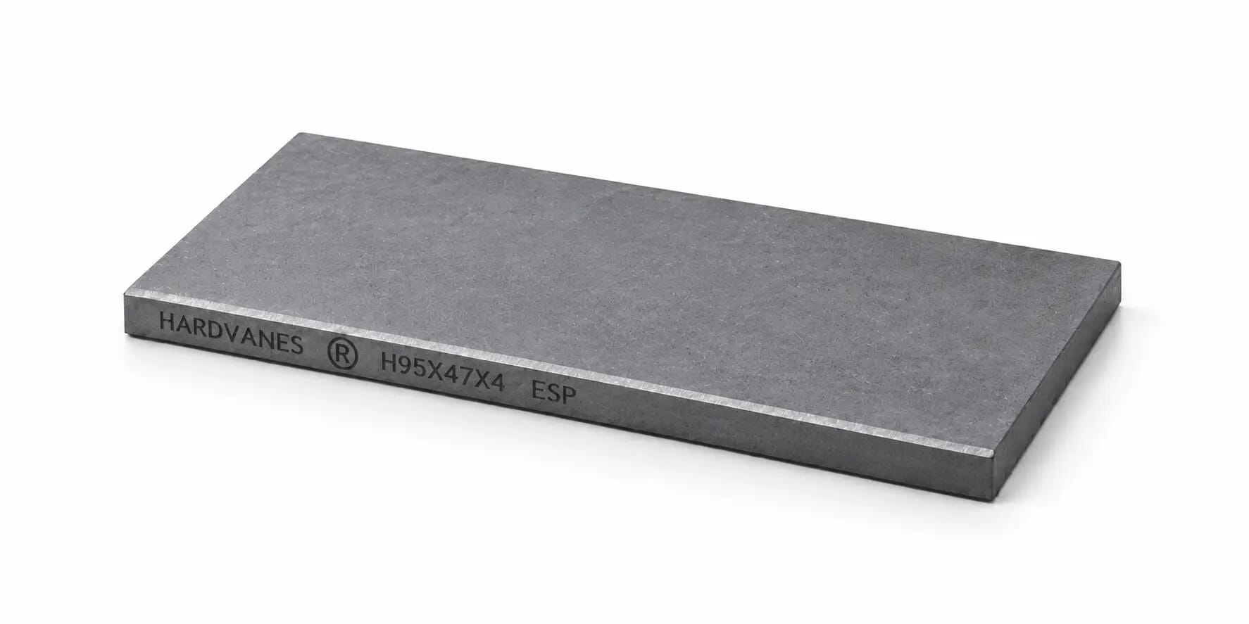 Single Hardvanes carbon graphite vane 95 × 47 × 4 mm with fine chamfer and edge engraving
