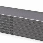 Kit de 7 paletas HARDVANES® de carbono-grafito de 170 × 39 × 4 mm con bisel y grabado H170X39X4 ESP a la izquierda
