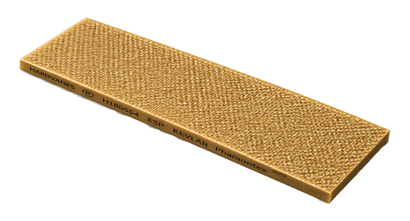 Complementary view of HARDVANES® Kevlar Pharaontex 999 H180554 ESP vane with thin 4 mm edge profile and engraving