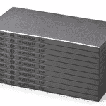 Kit de 10 paletas HARDVANES® de carbono-grafito de 220 × 88 × 6 mm con bisel y grabado H220X88X6 ESP a la izquierda