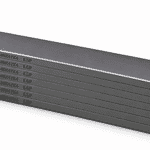 Kit de 7 paletas HARDVANES® de grafito especial, 240 × 47 × 4 mm por paleta, con grabado a la izquierda.